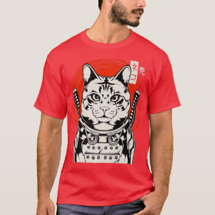 Japanese Samurai Bushido Ninja Cat Kitten Katana S T-Shirt