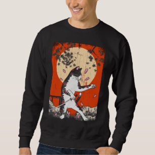 Japanese Samurai Cat Swordsman Kitten Sweatshirt