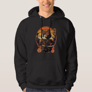 Japanese Samurai Cat Tattoo, Ninja Cat Hoodie
