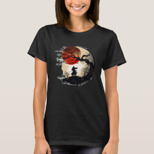 Japanese Samurai Cherry Blossom Red Moon Tree Of L T-Shirt