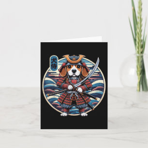 Japanese Samurai Dog Tattoo, Beagle Kawaii Ninja _ Card