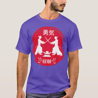 Japanese samurai fighting in a red circle Japanese T-Shirt