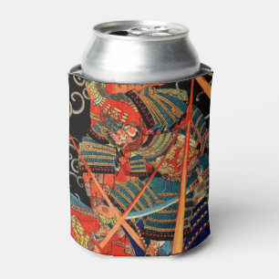 Japanese Samurai fighting monster Can Cooler
