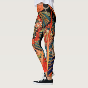 Japanese Samurai fighting monster Leggings