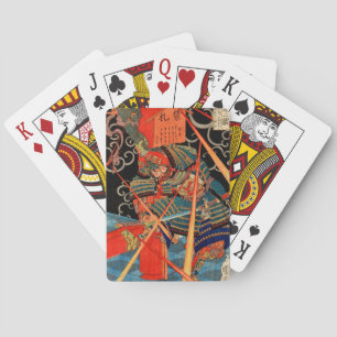 Japanese Samurai fighting monster Playing Cards