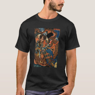Japanese Samurai fighting monster T-Shirt