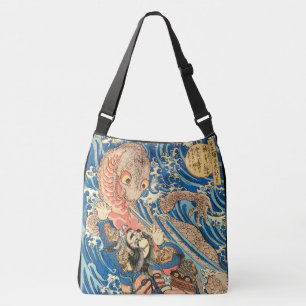 Japanese Samurai fighting salamander Crossbody Bag
