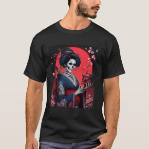 Japanese Samurai Floral Warrior Geisha Woman Tokyo T-Shirt