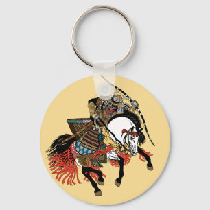 Japanese samurai horseman key ring