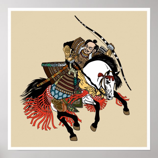 Japanese samurai horseman poster (Front)