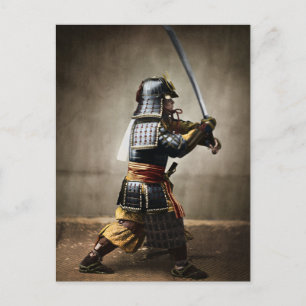 Japanese Samurai in Armor with Katana Postcard