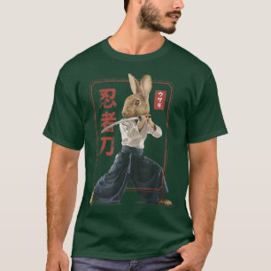 Japanese Samurai Ninja Bunny Rabbit Kawaii Tattoo  T-Shirt