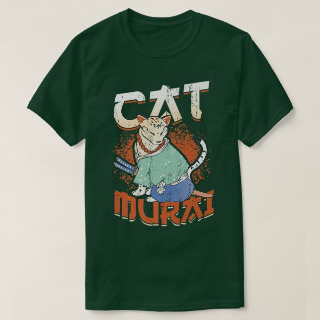 Japanese Samurai Ninja Cat Samurai Premium T-shirt (Design Front)