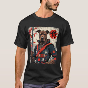 Japanese Samurai Pitbull Tattoo Kawaii Ukiyo-e Nin T-Shirt