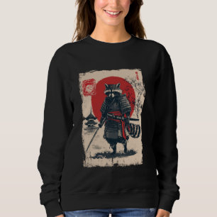 Japanese Samurai Racoon with Katana Warrior Japan Sweatshirt