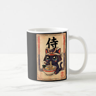 Japanese Samurai Ramen Cat Vintage Manga Coffee Mug