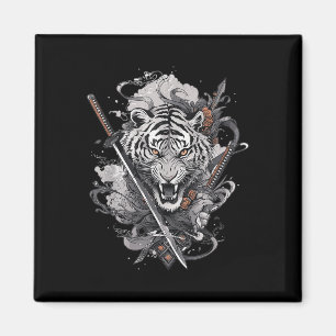 Japanese Samurai Ronin Sword Katana Japan Tiger Ta Magnet