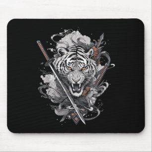 Japanese Samurai Ronin Sword Katana Japan Tiger Ta Mouse Pad