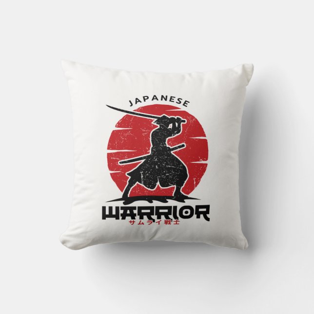 Japanese Samurai Silhouette cushion (Front)