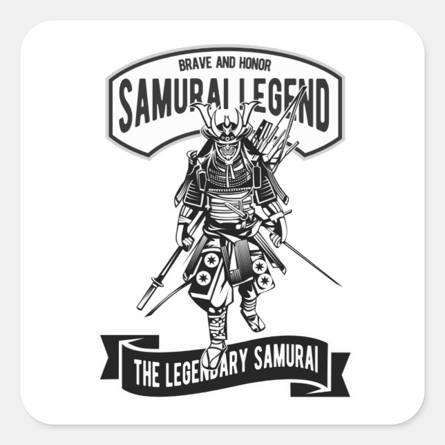 Japanese "Samurai" Square Sticker (Front)