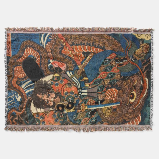 JAPANESE SAMURAI THROW BLANKET (Front)
