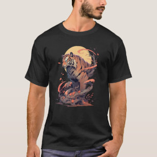 Japanese Samurai Tiger General Fighting Graphic Ar T-Shirt