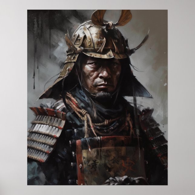 Japanese Samurai Warrior Art Print Poster (Front)