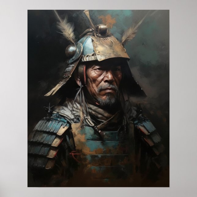 Japanese Samurai Warrior Art Print Poster (Front)