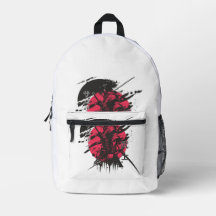 Japanese Samurai Warrior Backpack – Red Black Anim