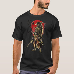 Japanese Samurai Warrior Bushido Swordsman Retro V T-Shirt