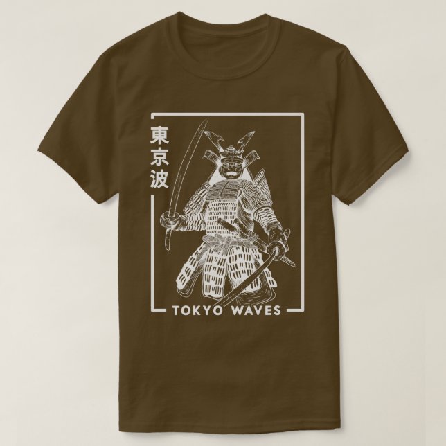 Japanese Samurai Warrior Drawn Minimalistic Japan  T-Shirt (Design Front)