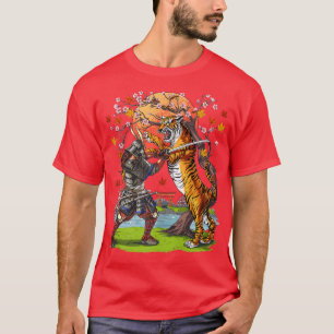 Japanese Samurai Warrior Fighting Tiger Martial Ar T-Shirt