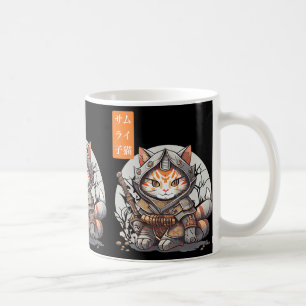 Japanese Samurai Warrior Kawaii Cat Anime Lover  Coffee Mug