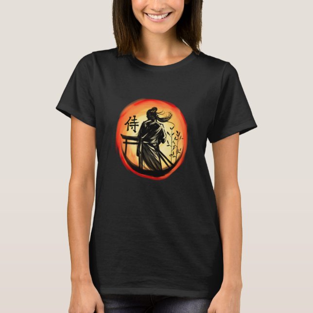 Japanese Samurai Warrior Lone Bushido Warrior T-Shirt (Front)