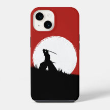 Japanese Samurai Warrior Silhouette Sun Phone Case