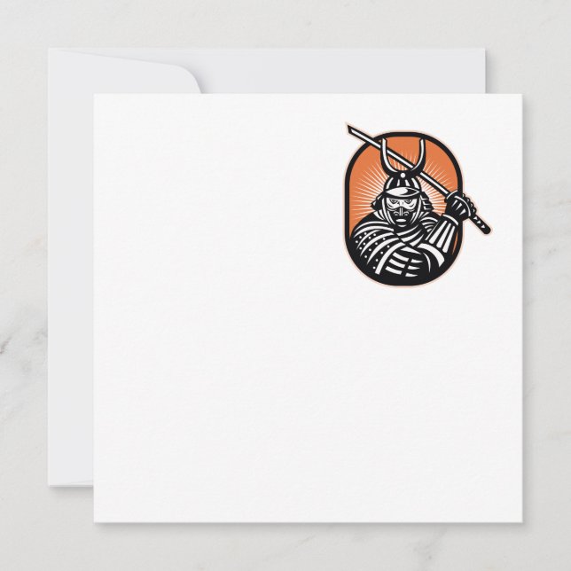 Japanese Samurai Warrior Sword Retro (Front)