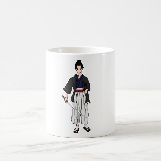 Japanese Samurai Warrior with Katana Sword Coffee Mug (Center)