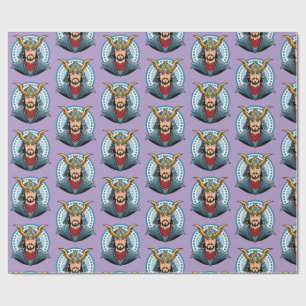 Japanese samurai wrapping paper