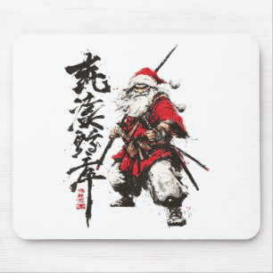 Japanese Santa Samurai Ukiyo-e Christmas Mouse Pad