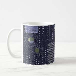 Japanese sashiko stiches resembling pattern coffee mug