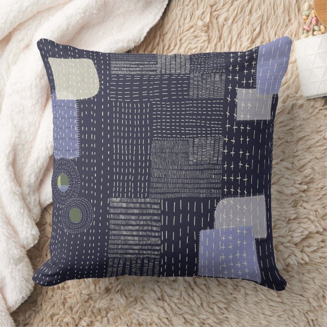 Japanese sashiko stiches resembling pattern cushion (Blanket)