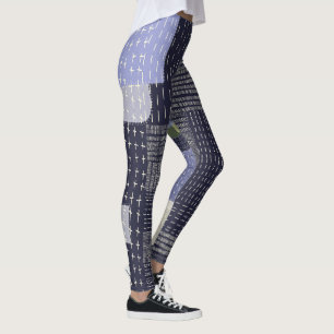 Japanese sashiko stiches resembling pattern leggings