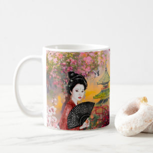 Japanese Scene With A Woman Coffee Mug