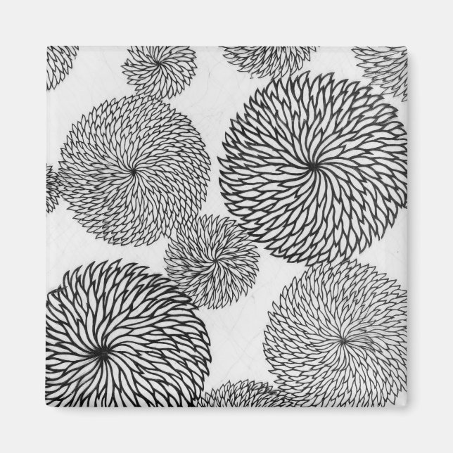 Japanese School's Chrysanthemums Magnet (Front)