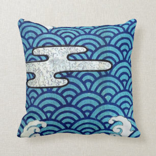Japanese Sea and Clouds Cushion