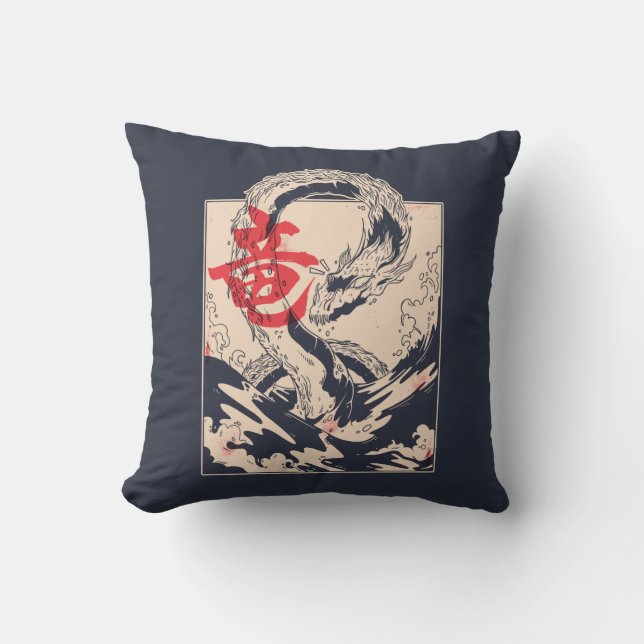 Japanese Sea Dragon Cushion (Front)