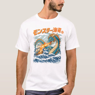 Japanese Sea Dragon Kaiju Ocean Battle T-Shirt
