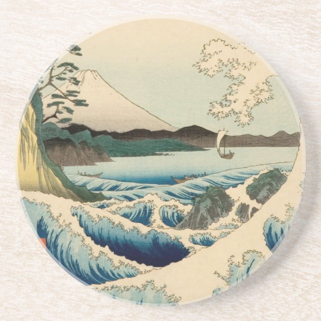 Japanese Sea of Satta Hiroshige Art  Coaster (Front)