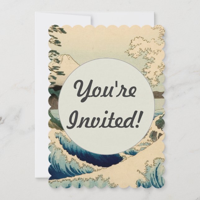 Japanese Sea of Satta Hiroshige Art  Invitation (Front)
