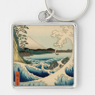 Japanese Sea of Satta Hiroshige Art Key Ring